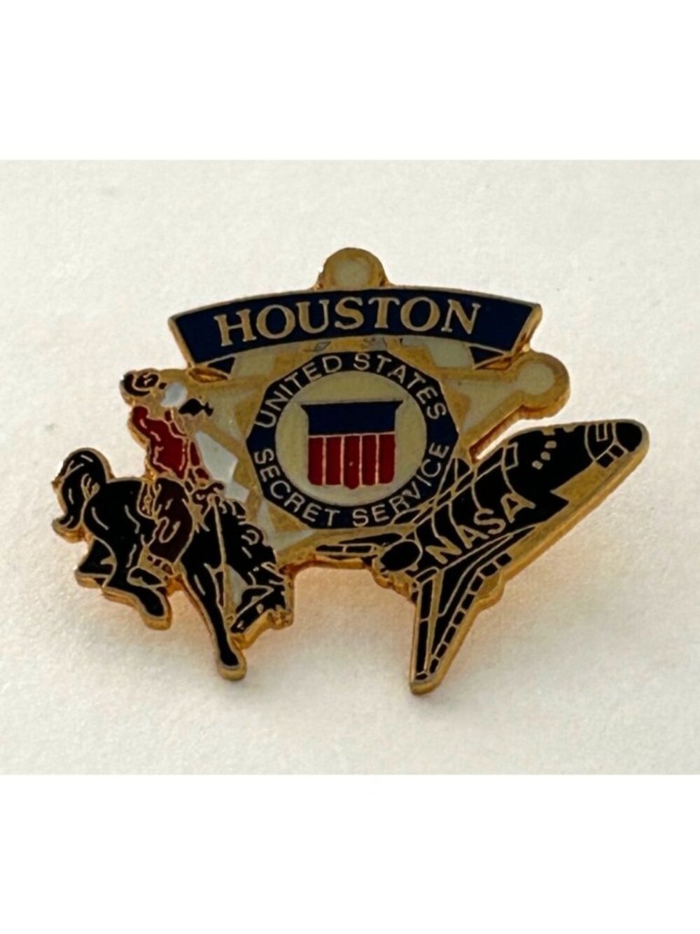 Houston United States Secret Service NASA Lapel Pin Space shuttle Rodeo